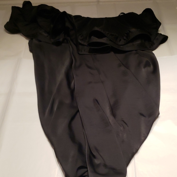 BCBGMaxAzria New DRESS One-Shoulder Ruffle Layered BLACK Mini Party Club NWT - Picture 11 of 14